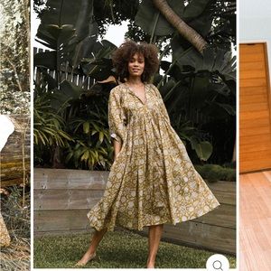 NWT Daughters of India Kyra midi dress - Golden Palm (discontinued color)